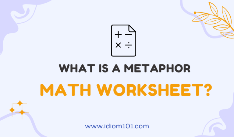 What Is a Metaphor Math Worksheet